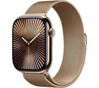 Smartwatch Apple Watch Series 10 GPS + Cellular koperta 42mm tytan złoty bransoleta mediolańska złoty