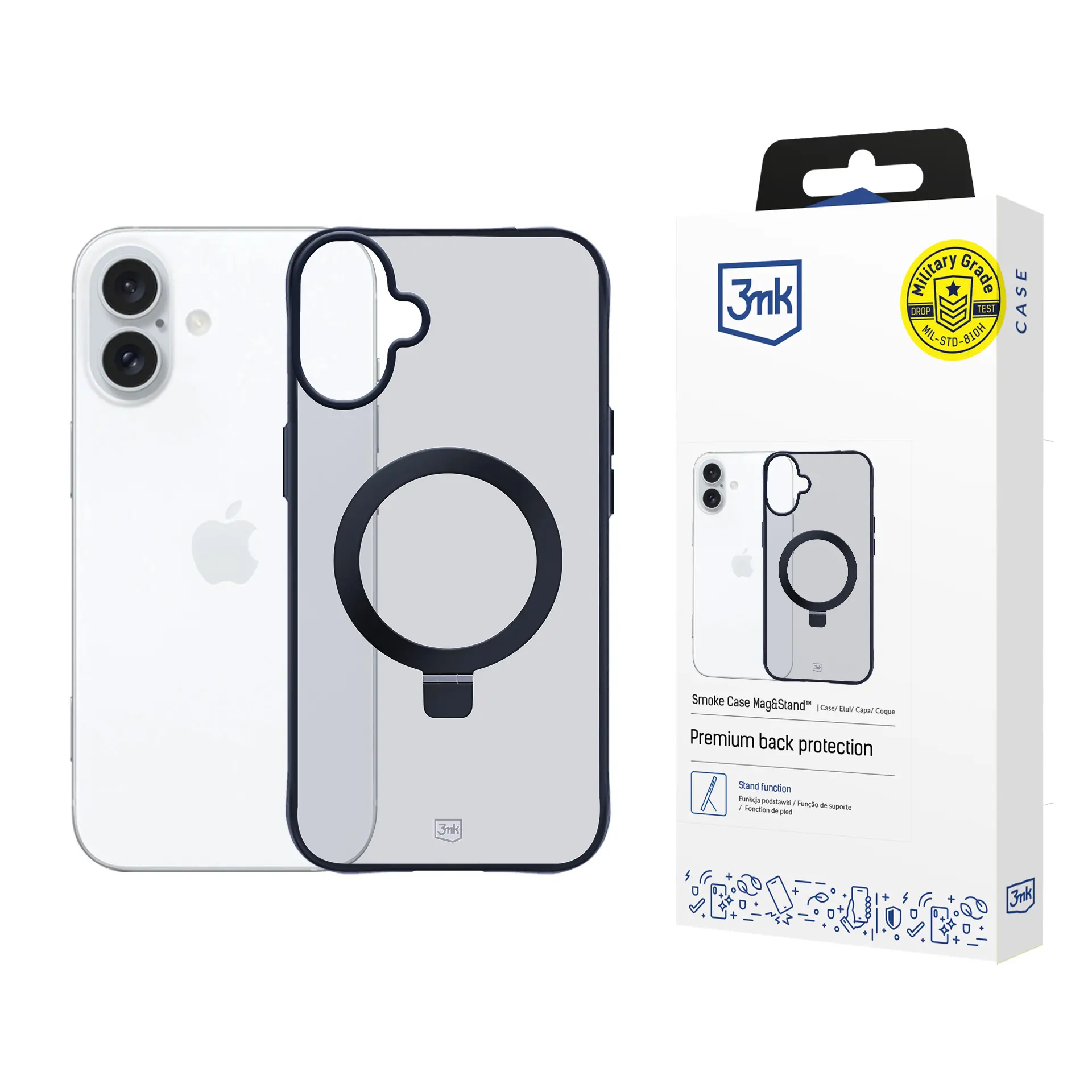 Etui 3mk Smoke Case Mag&Stand do iPhone 16 Czarny