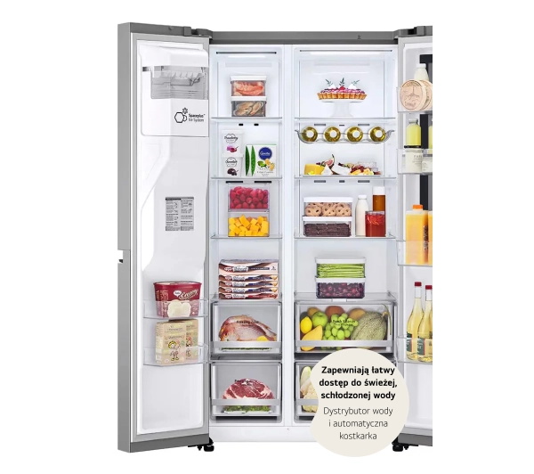 LG SBS InstaView GSGV80PYLL Funkcje AI Pełny No Frost 179cm Dystrybutor wody Komora świeżości Zdalne sterowanie Srebrny - TRZECI -55%, ALBO 5-TY ZA 1ZŁ - Kup na Raty - RRSO 0%