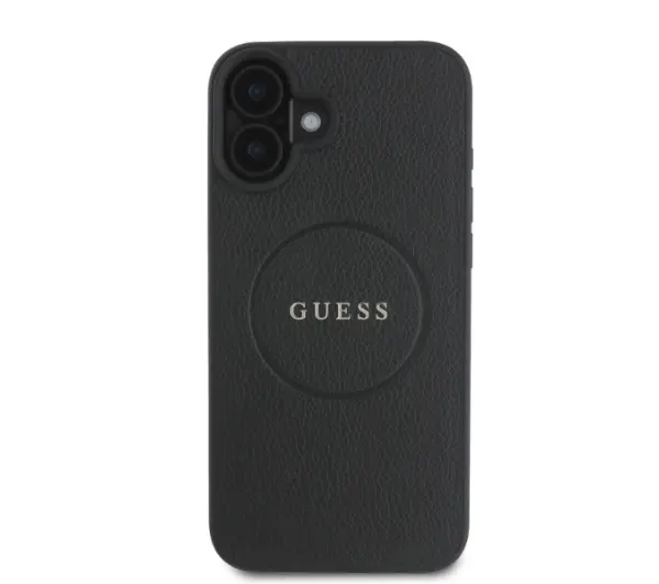 Guess Grained Gold Ring MagSafe do iPhone 16 Czarny