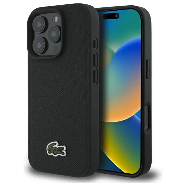 Etui Lacoste Iconic Petit Pique MagSafe do iPhone 16 Pro Czarny