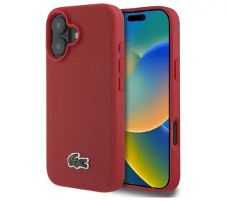 Lacoste Iconic Petit Pique Woven Logo do iPhone 16 Czerwony