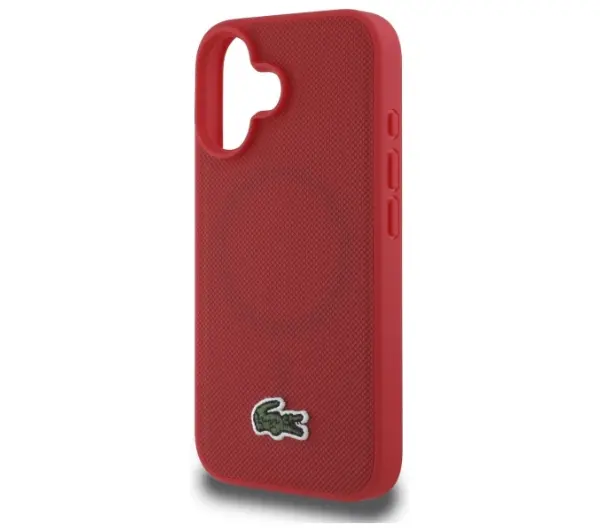 Lacoste Iconic Petit Pique Woven Logo do iPhone 16 Czerwony
