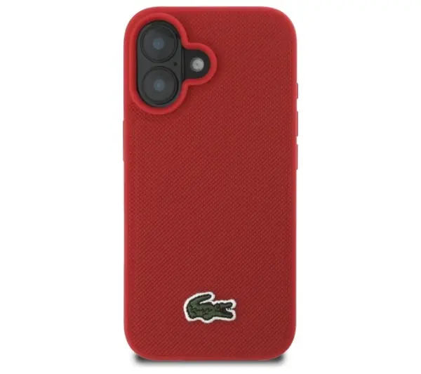 Lacoste Iconic Petit Pique Woven Logo do iPhone 16 Czerwony