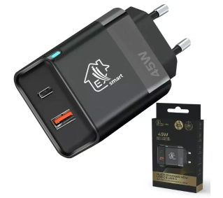 Extralink Smart Life Fast Charger USB-C 45W GaN Czarny