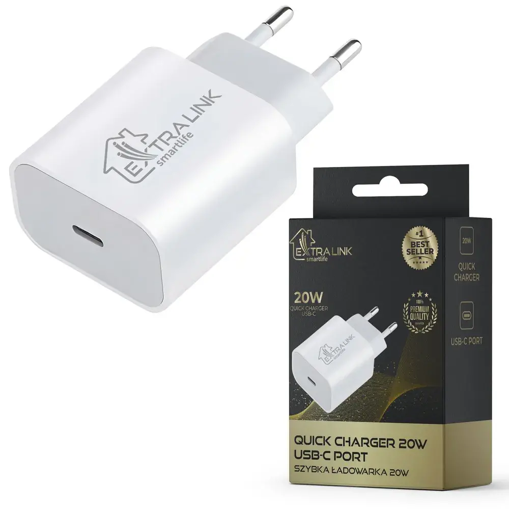 Ładowarka sieciowa Extralink Smart Life Fast Charger USB-C 20W Biały