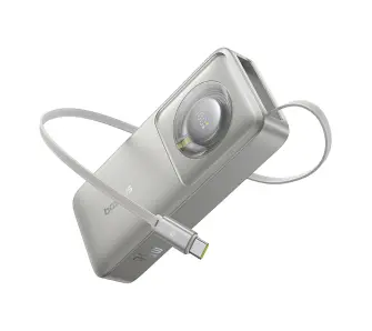 Powerbank Baseus Free2Pull 10000mAh 30W Wbudowany kabel Szary