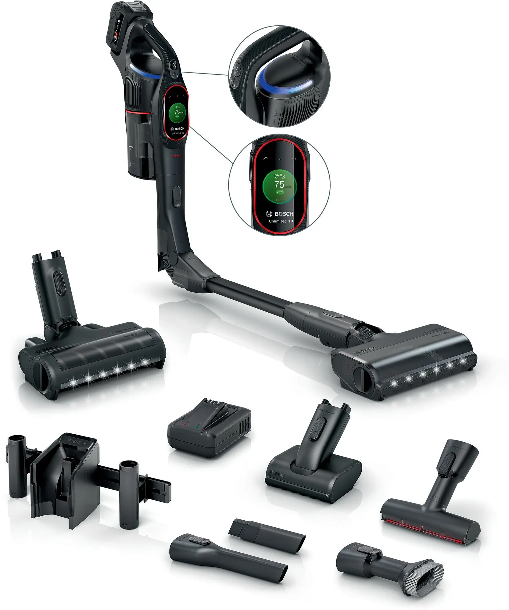 Odkurzacz bezprzewodowy Bosch Unlimited 10 ProPower BCS1051POW 100min Wymienny akumulator Mini elektroszczotka