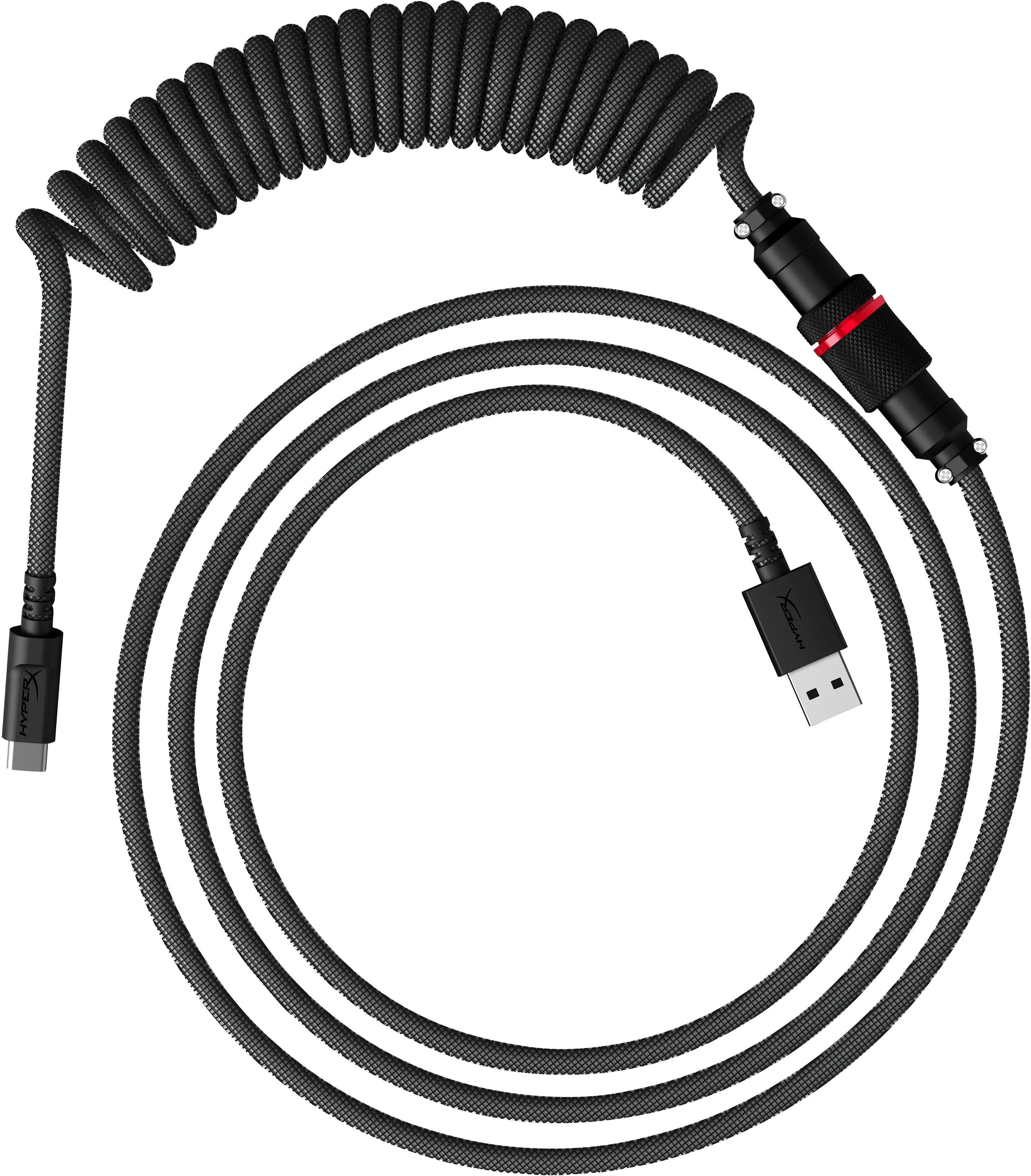 Kabel USB HyperX Spiralny 1,37m Szaro-czarny