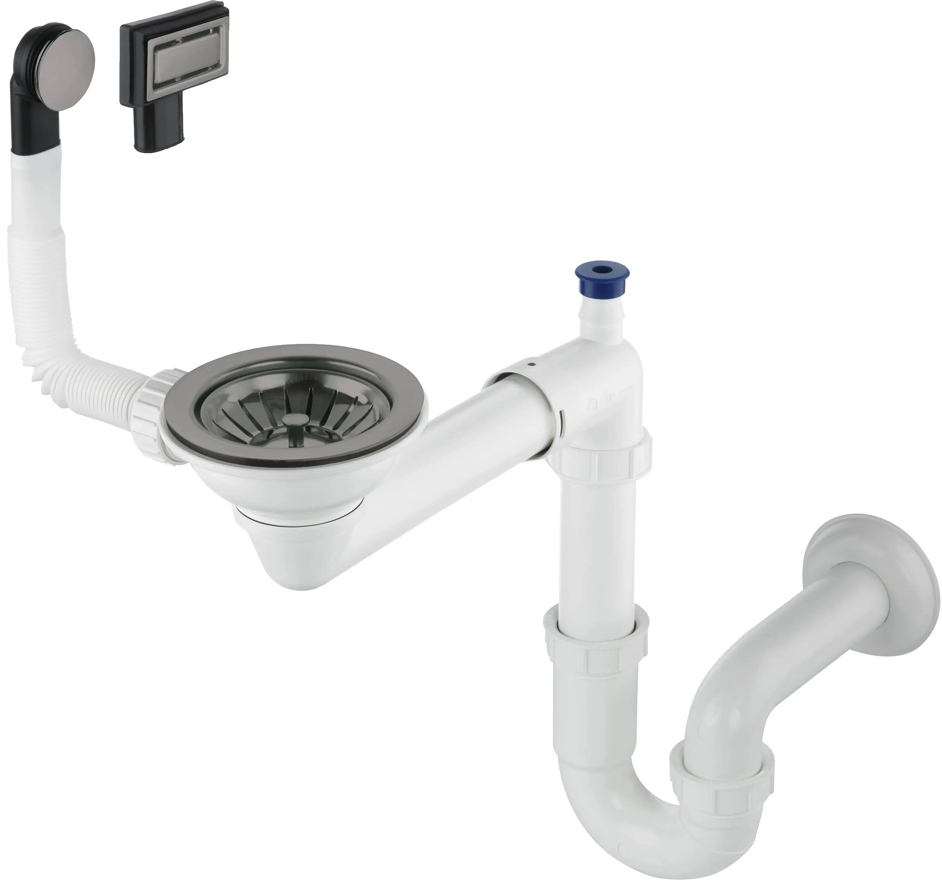 Syfon do zlewozmywaka Deante granitowego 1-komorowego Space-Saver Titanium