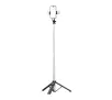 Selfie stick Hurtel WC13YDS 1,3m z podwójną lampą Czarno-srebrny