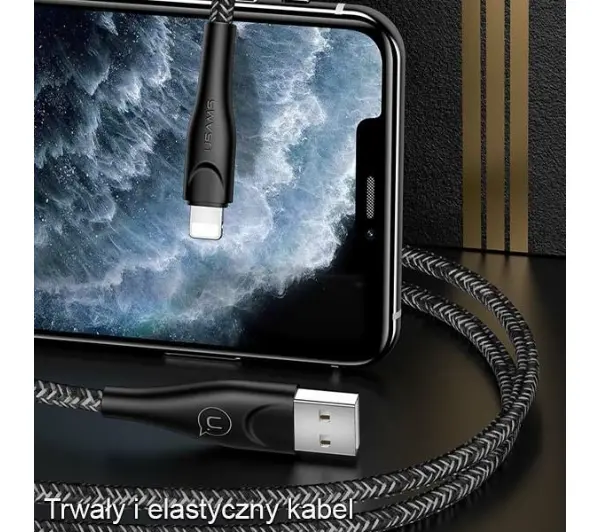 USAMS USB do Lightning 2A  Fast Charge 3m Czerwony