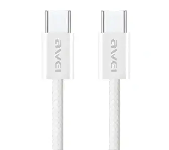 Kabel Awei CL-219TW USB-C do USB-C 60W 1m Biały