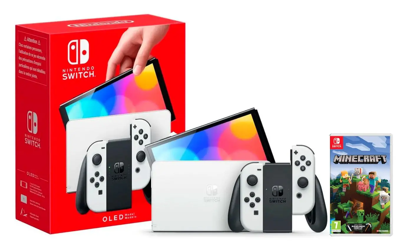 Nintendo Switch OLED Biały + Minecraft - Dobra cena, Opinie