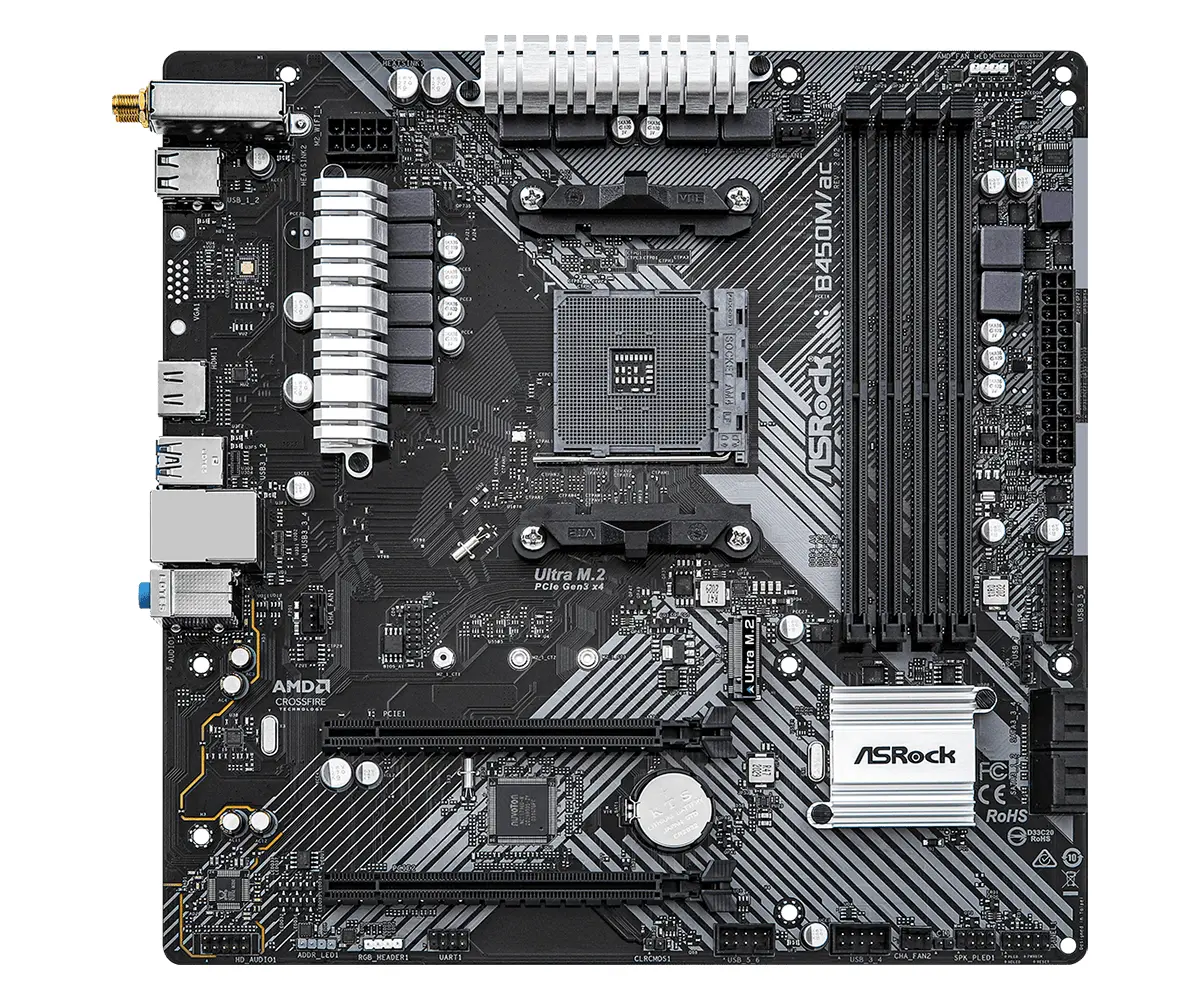 фото Материнська плата ASRock B450M/ac R2.0