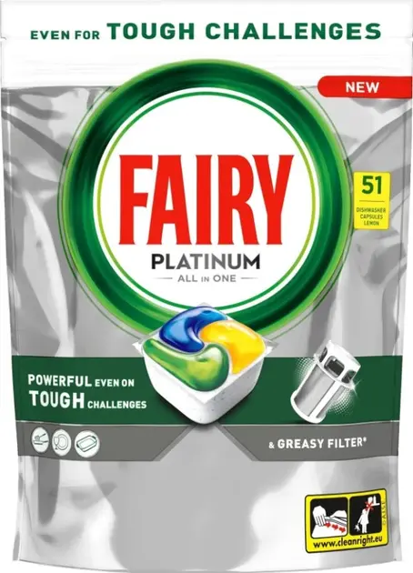 Kapsułki do zmywarki Fairy Platinum All In One Lemon 51szt.