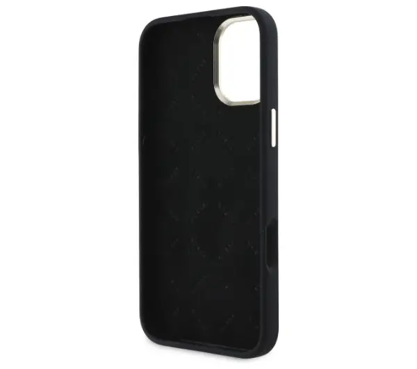 Guess Silicone Logo Strass 4G do iPhone 16 Czarny