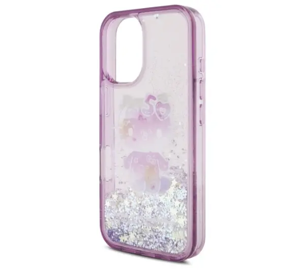 Hello Kitty Liquid Glitter 50TH Anniversary Party do iPhone 16 Fioletowy