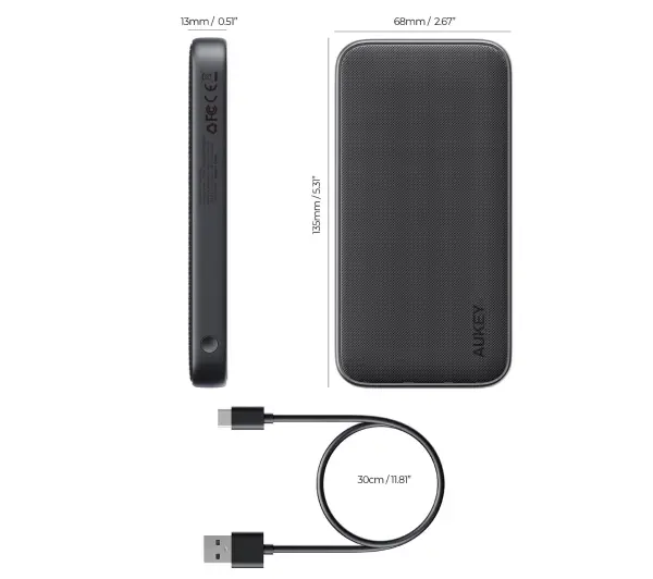 Aukey PB-Y46 10000mAh 15W Czarny