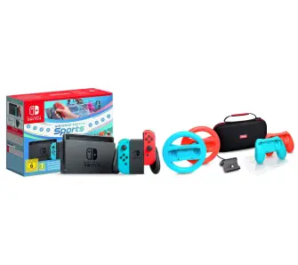 Konsola Nintendo Switch Joy-Con v2 Czerwono-niebieski Sports Set + Nintendo Online 365dni + zestaw akcesoriów Trust GXT 1249 7w1