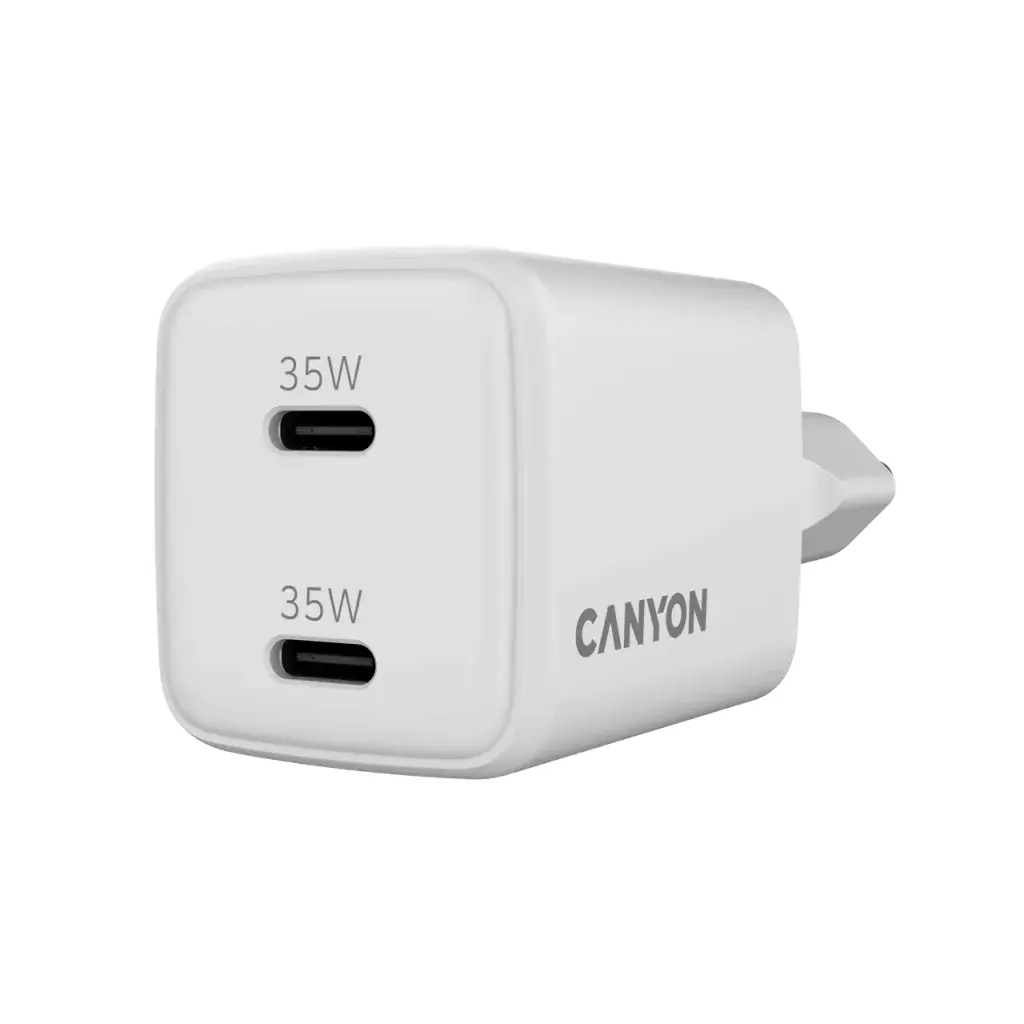 Ładowarka sieciowa Canyon CU35CC GaN 35W 2xPD Biały