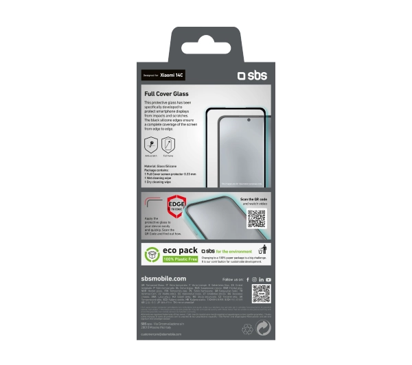 SBS Full Cover Glass Screen do Xiaomi Redmi 14C