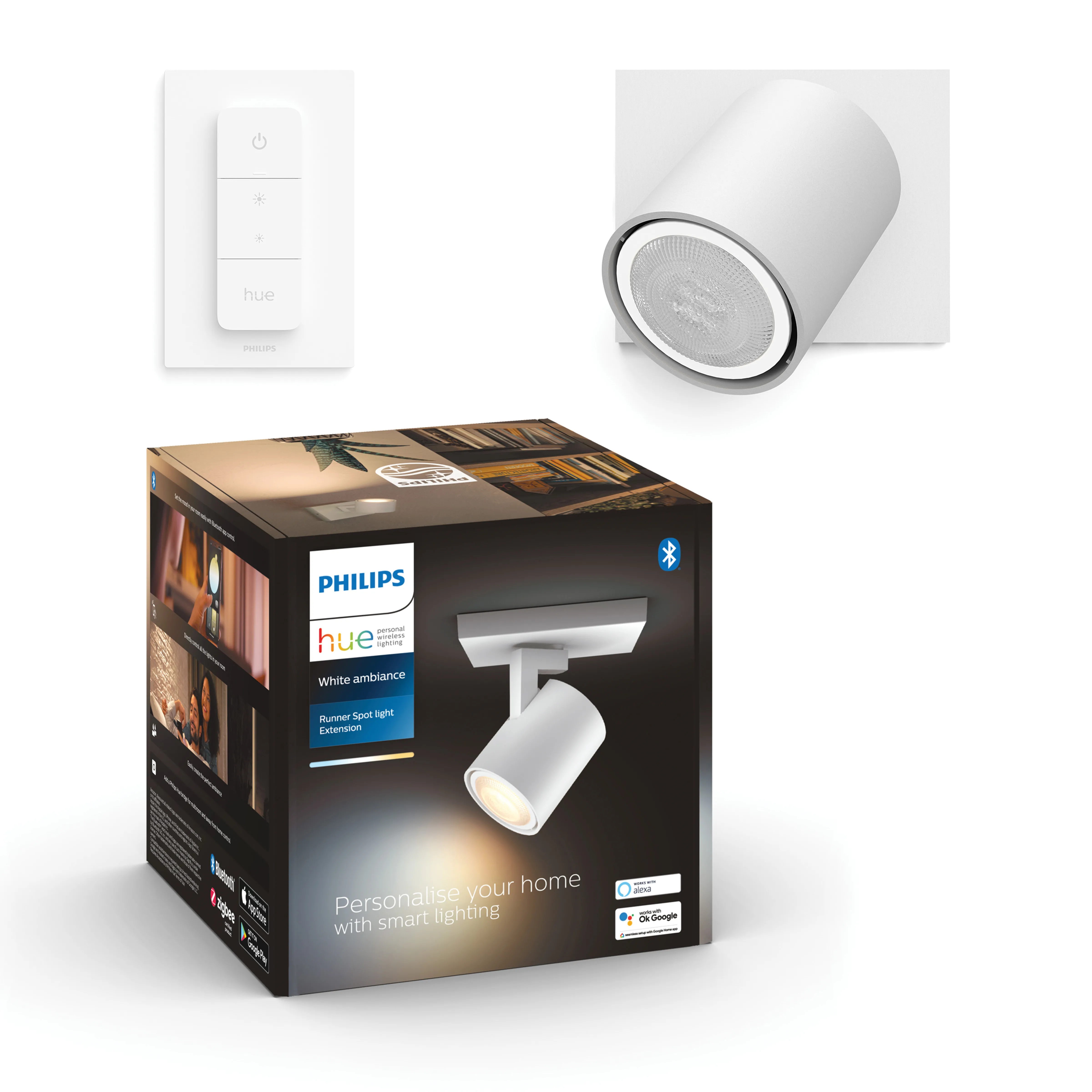 Oświetlenie punktowe Philips Hue White Ambiance Runner - moduł przedłużający Biały