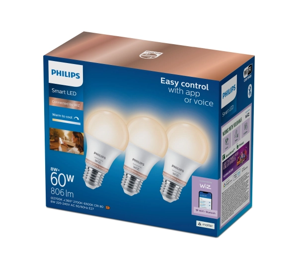 Philips E27 8W 806lm 3szt.