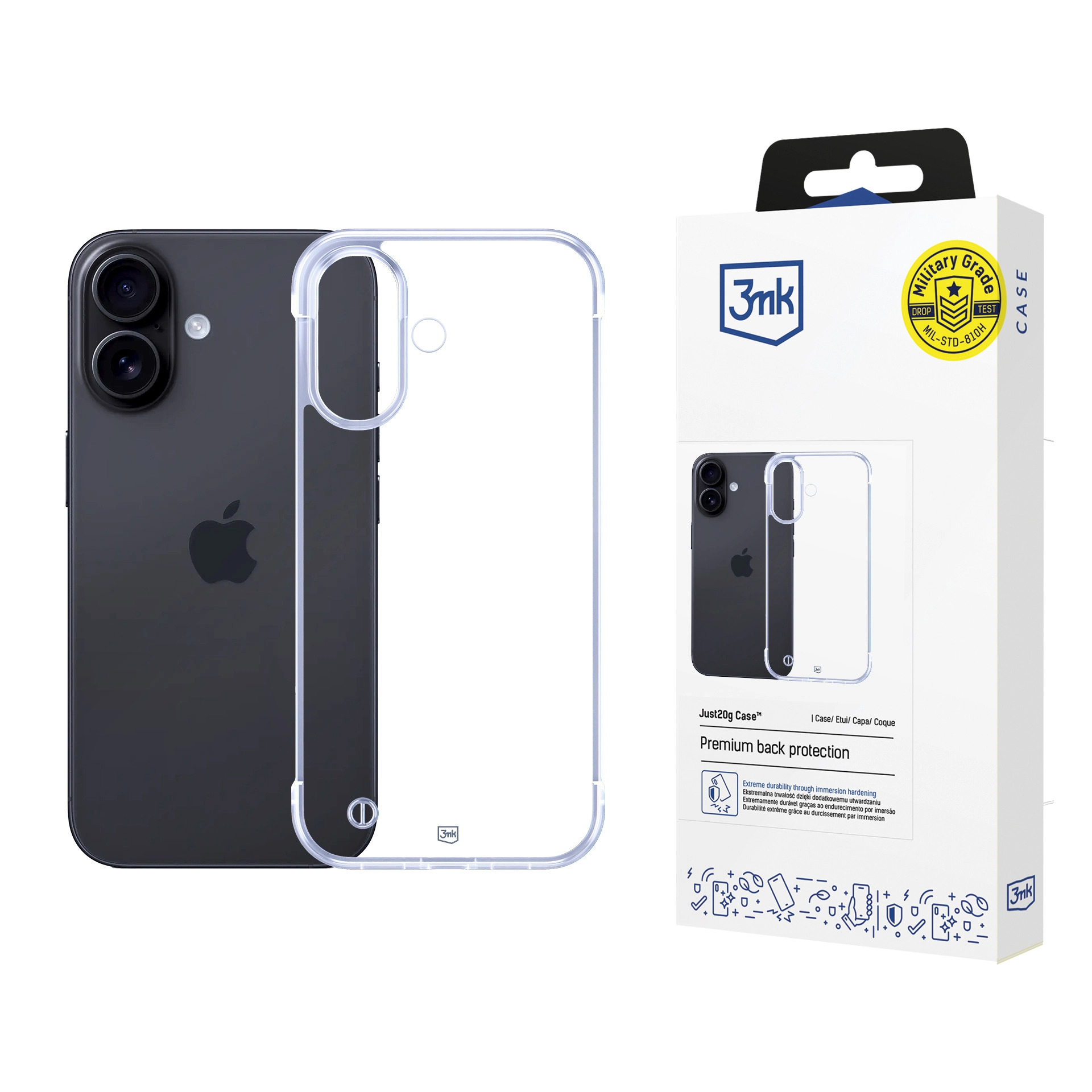 Etui 3mk Just20g Clear Case do iPhone 16 Plus Przezroczysty