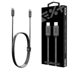 Kabel NEXT ONE USB-C do USB-C Metallic 1,2m Szary