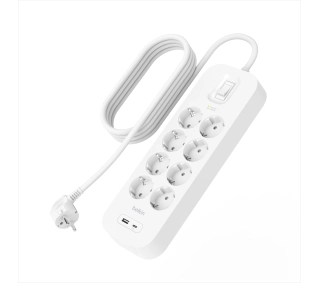 Belkin SRB003VF2M-V2, 8 gniazd, 2m, USB-C PD 18W  Biały