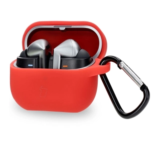 Bizon Silikonowe z karabińczykiem do Samsung Galaxy Buds 3/3 Pro Czerwony