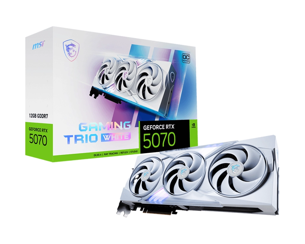 Karta graficzna MSI GeForce RTX 5070 Gaming Trio OC White 12GB GDDR7 192bit DLSS 4