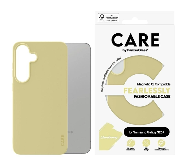 Etui PANZERGLASS Care Fashion Qi do Samsung Galaxy S25+ Żółty