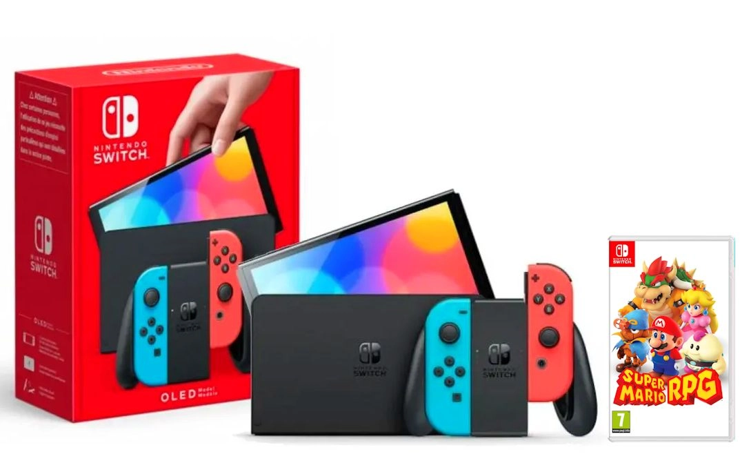 Nintendo Switch OLED Czerwono-niebieski + Super Mario RPG