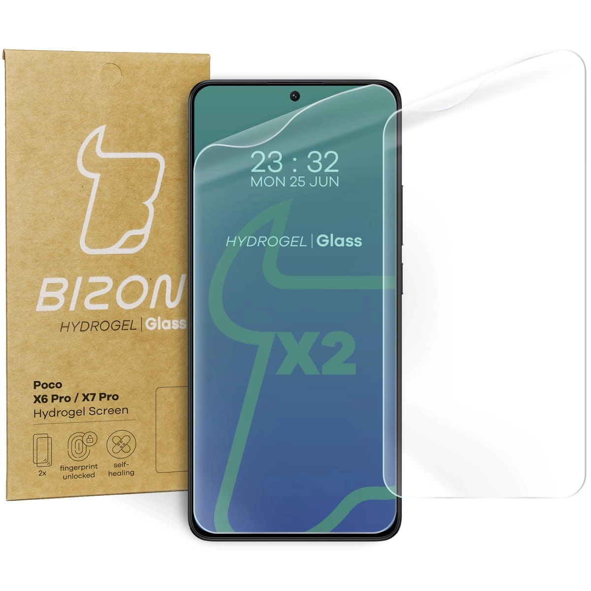 Folia hydrożelowa Bizon na ekran Hydrogel Front do POCO X6 Pro/X7 Pro 2sztuki