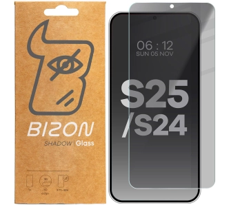 Szkło hartowane Bizon prywatyzujące Clear Shadow do Galaxy S25/S24 Przyciemniane