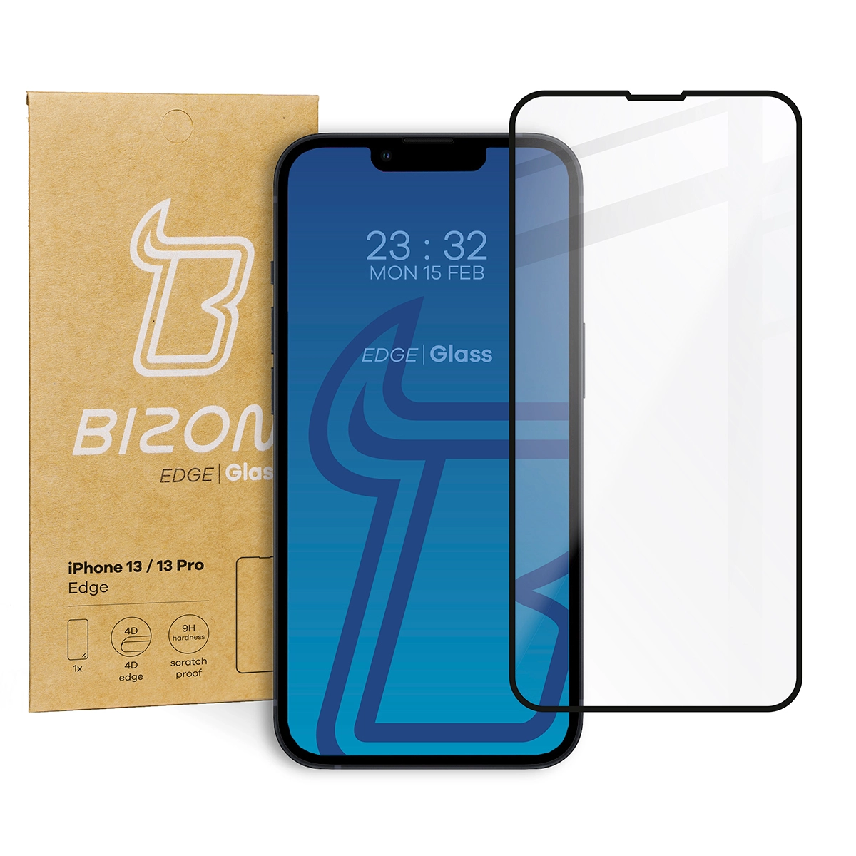 Szkło hartowane Bizon pełne Edge do iPhone 13/13 Pro