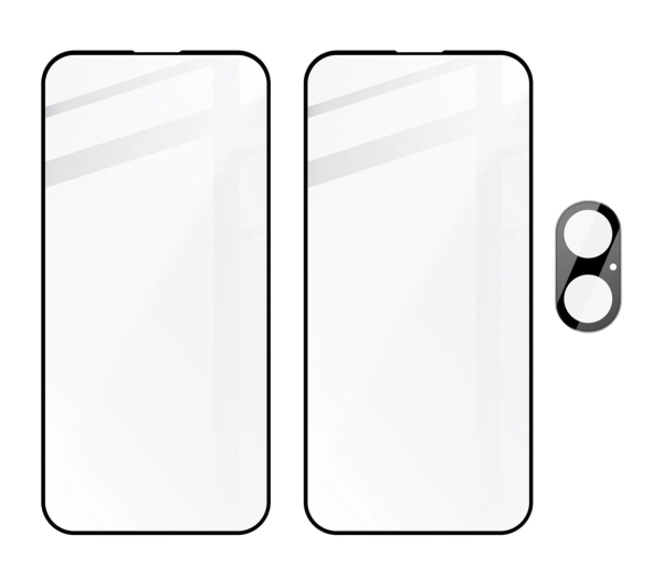 Bizon 2x szkło + szybka na aparat Edge 2 Pack do Apple iPhone 16 Plus