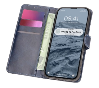 Bizon z klapką Pocket do iPhone 16 Pro Max Granatowy
