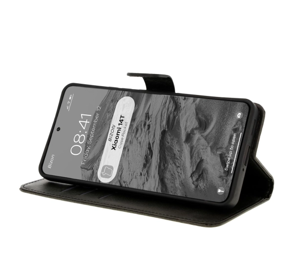 Bizon z klapką Pocket do Xiaomi 14T Czarny
