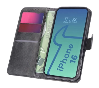 Bizon z klapką Pocket do iPhone 16 Czarny