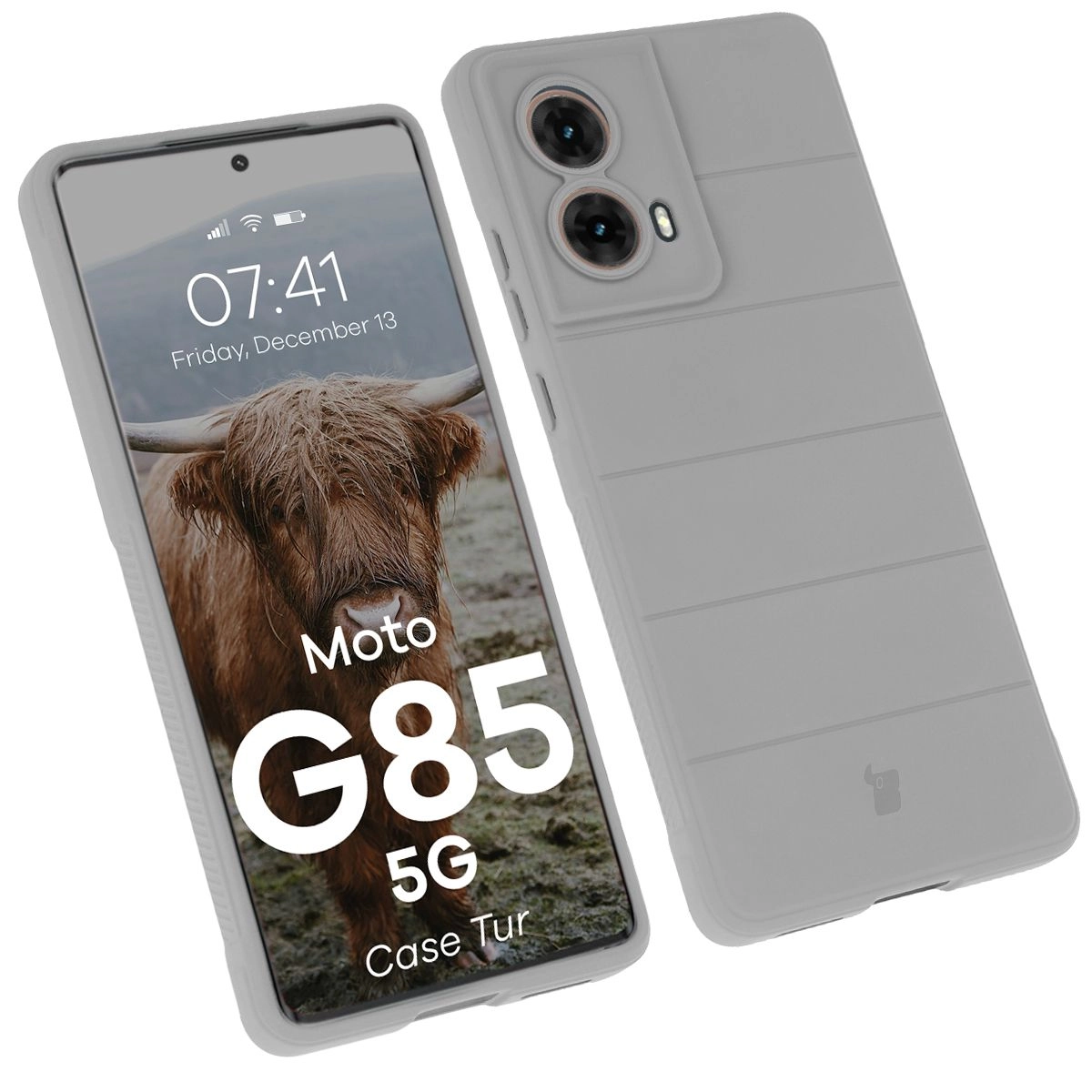 Etui Bizon Tur do Motorola Moto G85 5G Light Grey