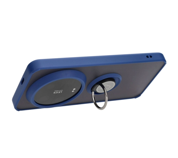 Bizon z uchwytem na palec Hybrid Ring do Xiaomi 14 Ultra Przydymione z granatową ramką