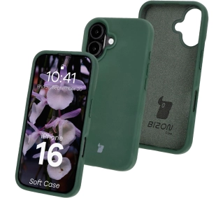 Bizon Silikonowe Soft do iPhone 16 Ciemnozielony