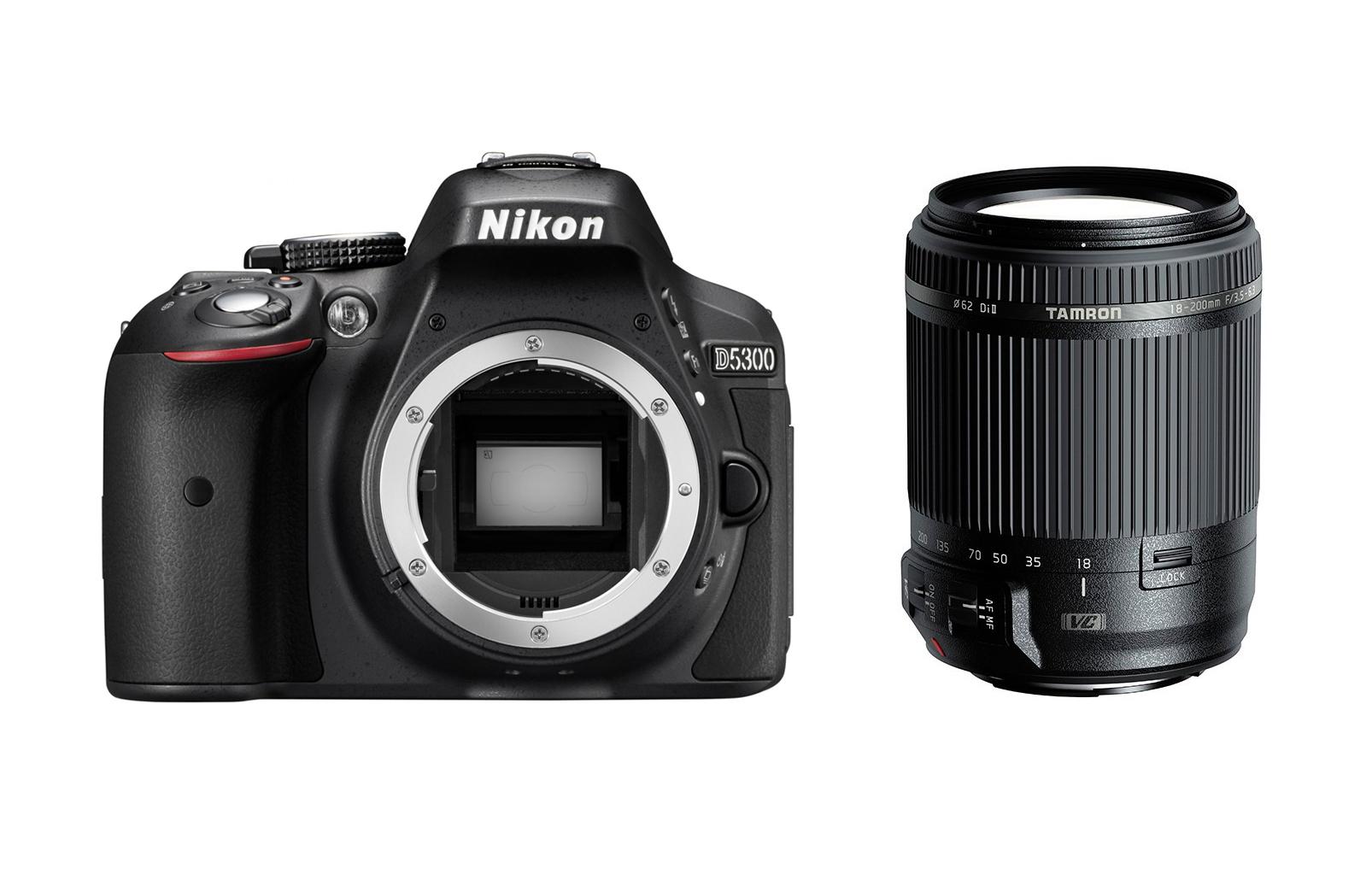 Lustrzanka Nikon D5300 + Tamron AF 18-200mm F/3.5-6.3 Di II VC (czarny)