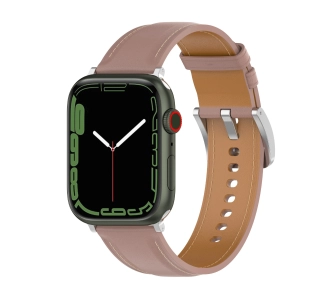 Pasek Bizon skórzany Casual do Apple Watch 38/40/41mm/S10 42mm Różowy