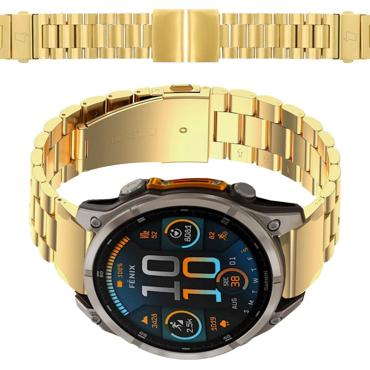 Bransoleta Bizon ze stali nierdzewnej Aura QuickFit 22mm Złoty