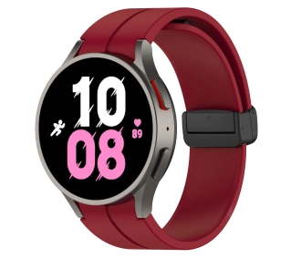 Bizon Strap Watch Silicone L do Galaxy Watch FE/7/6/6 Classic/5/5 Pro/4/4 Classic Burgundowy
