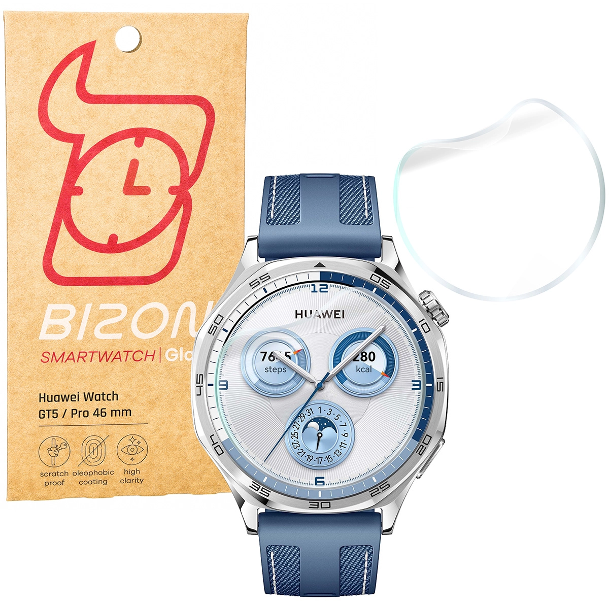 Folia hydrożelowa Bizon na ekran do Huawei Watch GT 5/GT 5 Pro 46mm 2 sztuki